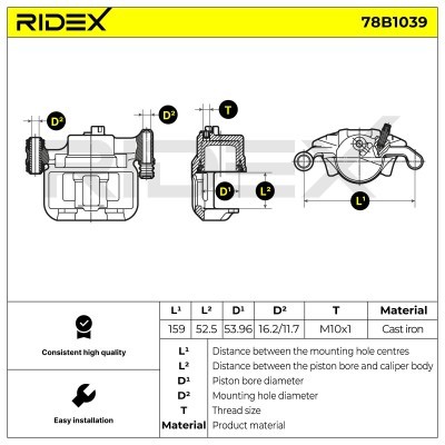 Zacisk Hamulcowy RIDEX 78B1039 78B1039 - foto 6