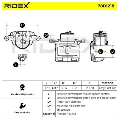 Zacisk Hamulcowy RIDEX 78B1218 78B1218 - foto 6