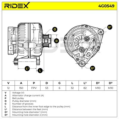 Alternator RIDEX 4G0549 4G0549 - foto 7