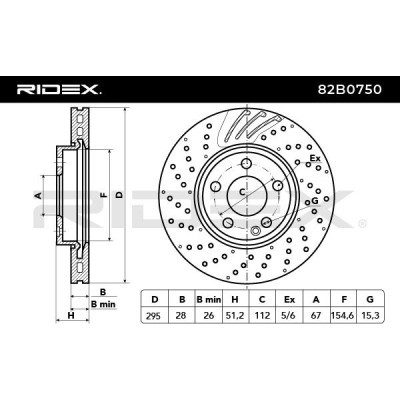 Tarcza hamulcowa RIDEX 82B0750 82B0750 - foto 7
