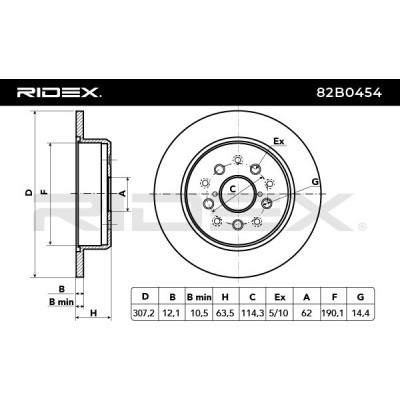 Tarcza hamulcowa RIDEX 82B0454 82B0454 - foto 4