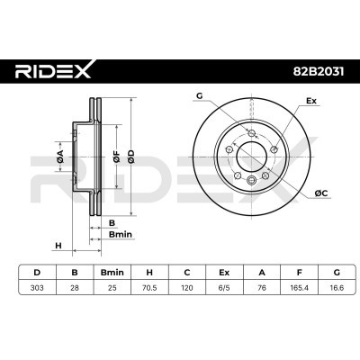 Tarcza hamulcowa RIDEX 82B2031 82B2031 - foto 6