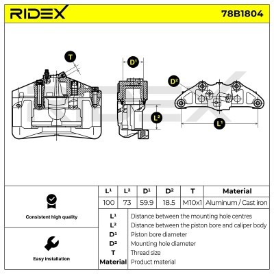 Zacisk Hamulcowy RIDEX 78B1804 78B1804 - foto 6