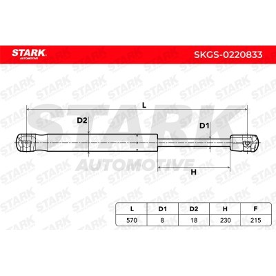 Amortyzator Pokrywy Bagażnika Stark SKGS-0220833 SKGS-0220833 - foto 5