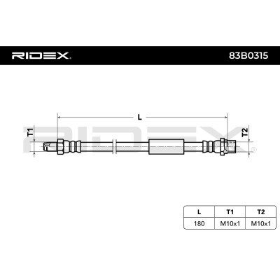Przewód hamulcowy elast RIDEX 83B0315 83B0315 - foto 3