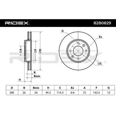 Tarcza hamulcowa RIDEX 82B0829 82B0829 - foto 6