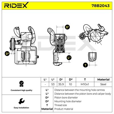 Zacisk Hamulcowy RIDEX 78B2043 78B2043 - foto 6