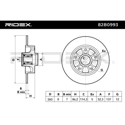 Tarcza hamulcowa RIDEX 82B0993 82B0993 - foto 4