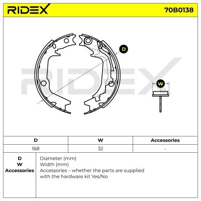 Klocki hamulcowe RIDEX 70B0138 70B0138 - foto 6