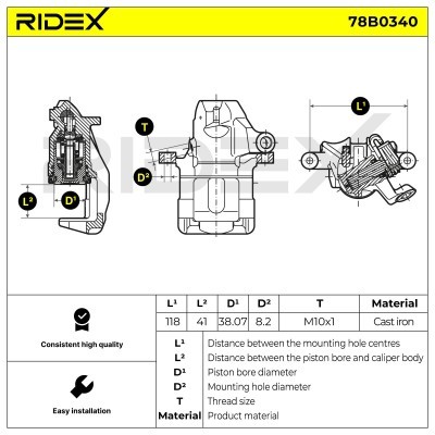 Zacisk Hamulcowy RIDEX 78B0340 78B0340 - foto 5
