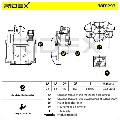 Zacisk Hamulcowy RIDEX 78B1293 78B1293 - foto 2