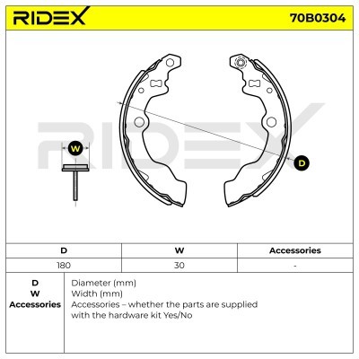 Klocki hamulcowe RIDEX 70B0304 70B0304 - foto 5