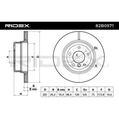 Tarcza hamulcowa RIDEX 82B0571 82B0571 - foto 6