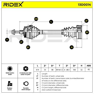 Półoś Napędowa RIDEX 13D0014 13D0014 - foto 5
