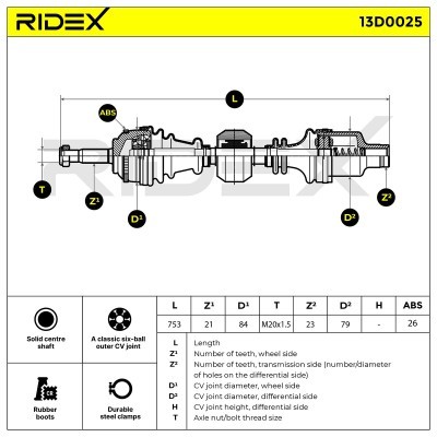 Półoś Napędowa RIDEX 13D0025 13D0025 - foto 7