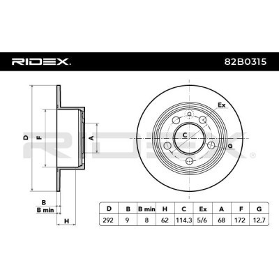 Tarcza hamulcowa RIDEX 82B0315 82B0315 - foto 5