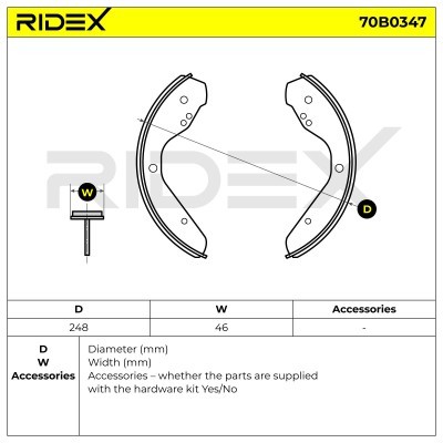 Klocki hamulcowe RIDEX 70B0347 70B0347 - foto 5
