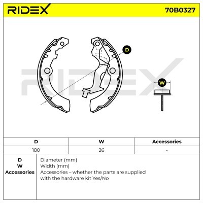 Klocki hamulcowe RIDEX 70B0327 70B0327 - foto 5
