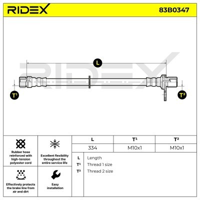 Przewód hamulcowy elast RIDEX 83B0347 83B0347 - foto 3