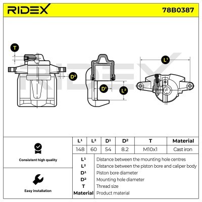 Zacisk Hamulcowy RIDEX 78B0387 78B0387 - foto 5