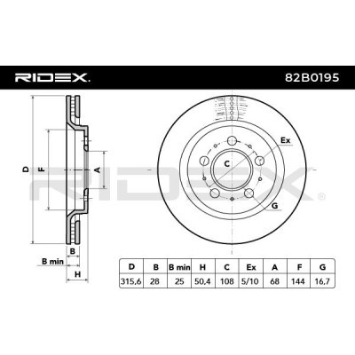 Tarcza hamulcowa RIDEX 82B0195 82B0195 - foto 6