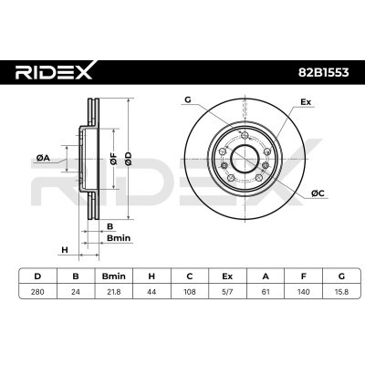 Tarcza hamulcowa RIDEX 82B1553 82B1553 - foto 7