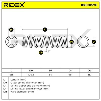 Sprężyna Zawieszenia RIDEX 188C0576 188C0576 - foto 5