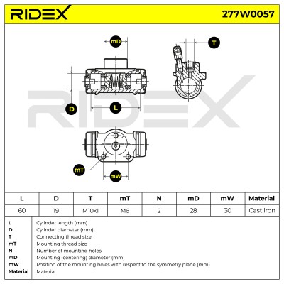 Cylinderek hamulcowy RIDEX 277W0057 277W0057 - foto 6