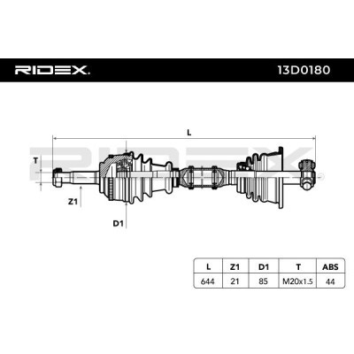 Półoś Napędowa RIDEX 13D0180 13D0180 - foto 7