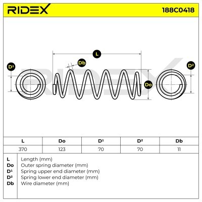Sprężyna Zawieszenia RIDEX 188C0418 188C0418 - foto 5