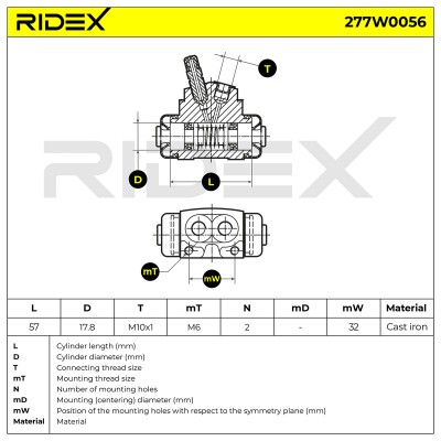 Cylinderek hamulcowy RIDEX 277W0056 277W0056 - foto 6