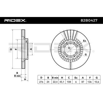 Tarcza hamulcowa RIDEX 82B0427 82B0427 - foto 3