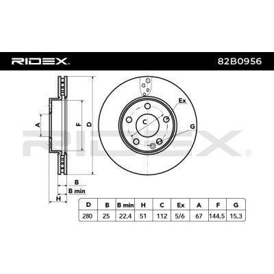 Tarcza hamulcowa RIDEX 82B0956 82B0956 - foto 5