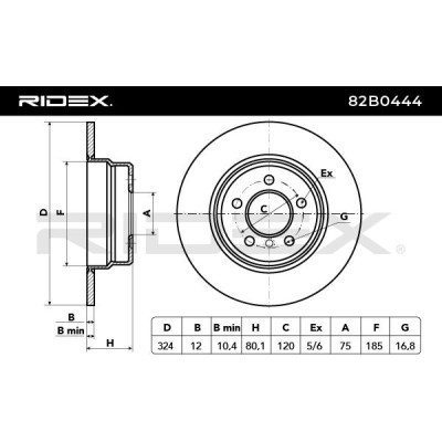 Tarcza hamulcowa RIDEX 82B0444 82B0444 - foto 7