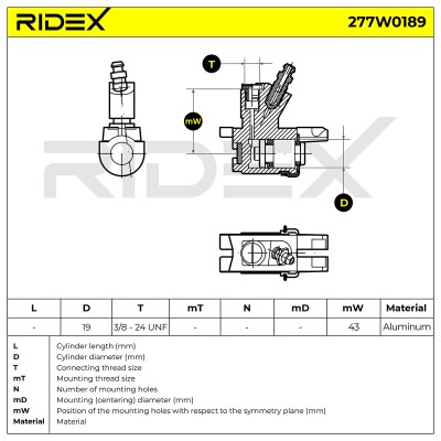 Cylinderek hamulcowy RIDEX 277W0189 277W0189 - foto 9