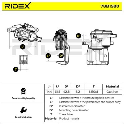 Zacisk Hamulcowy RIDEX 78B1580 78B1580 - foto 3