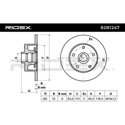 Tarcza hamulcowa RIDEX 82B1247 82B1247 - foto 6