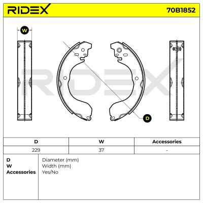 Klocki hamulcowe RIDEX 70B1852 70B1852 - foto 5