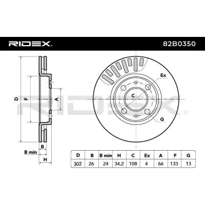 Tarcza hamulcowa RIDEX 82B0350 82B0350 - foto 6