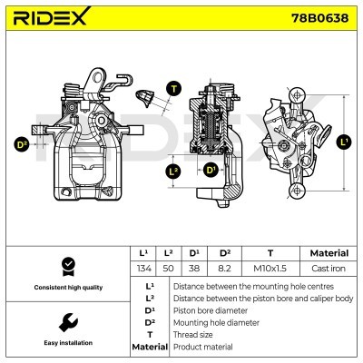 Zacisk Hamulcowy RIDEX 78B0638 78B0638 - foto 6
