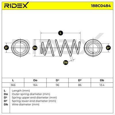 Sprężyna Zawieszenia RIDEX 188C0484 188C0484 - foto 5