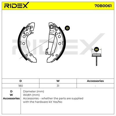 Klocki hamulcowe RIDEX 70B0061 70B0061 - foto 3