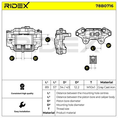 Zacisk Hamulcowy RIDEX 78B0716 78B0716 - foto 5