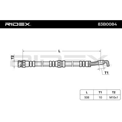 Przewód hamulcowy elast RIDEX 83B0084 83B0084 - foto 3