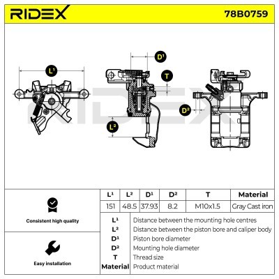 Zacisk Hamulcowy RIDEX 78B0759 78B0759 - foto 6