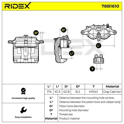 Zacisk Hamulcowy RIDEX 78B1610 78B1610 - foto 6