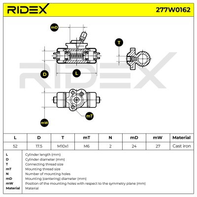 Cylinderek hamulcowy RIDEX 277W0162 277W0162 - foto 6
