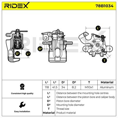 Zacisk Hamulcowy RIDEX 78B1034 78B1034 - foto 6
