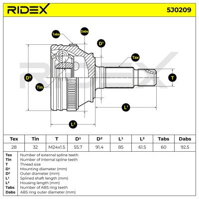 Przegub RIDEX 5J0209 5J0209 - foto 6