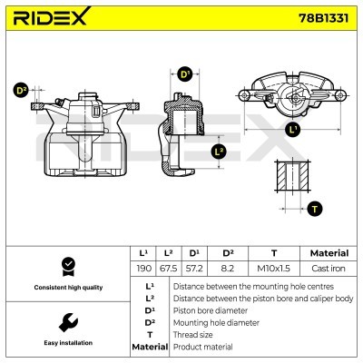 Zacisk Hamulcowy RIDEX 78B1331 78B1331 - foto 3